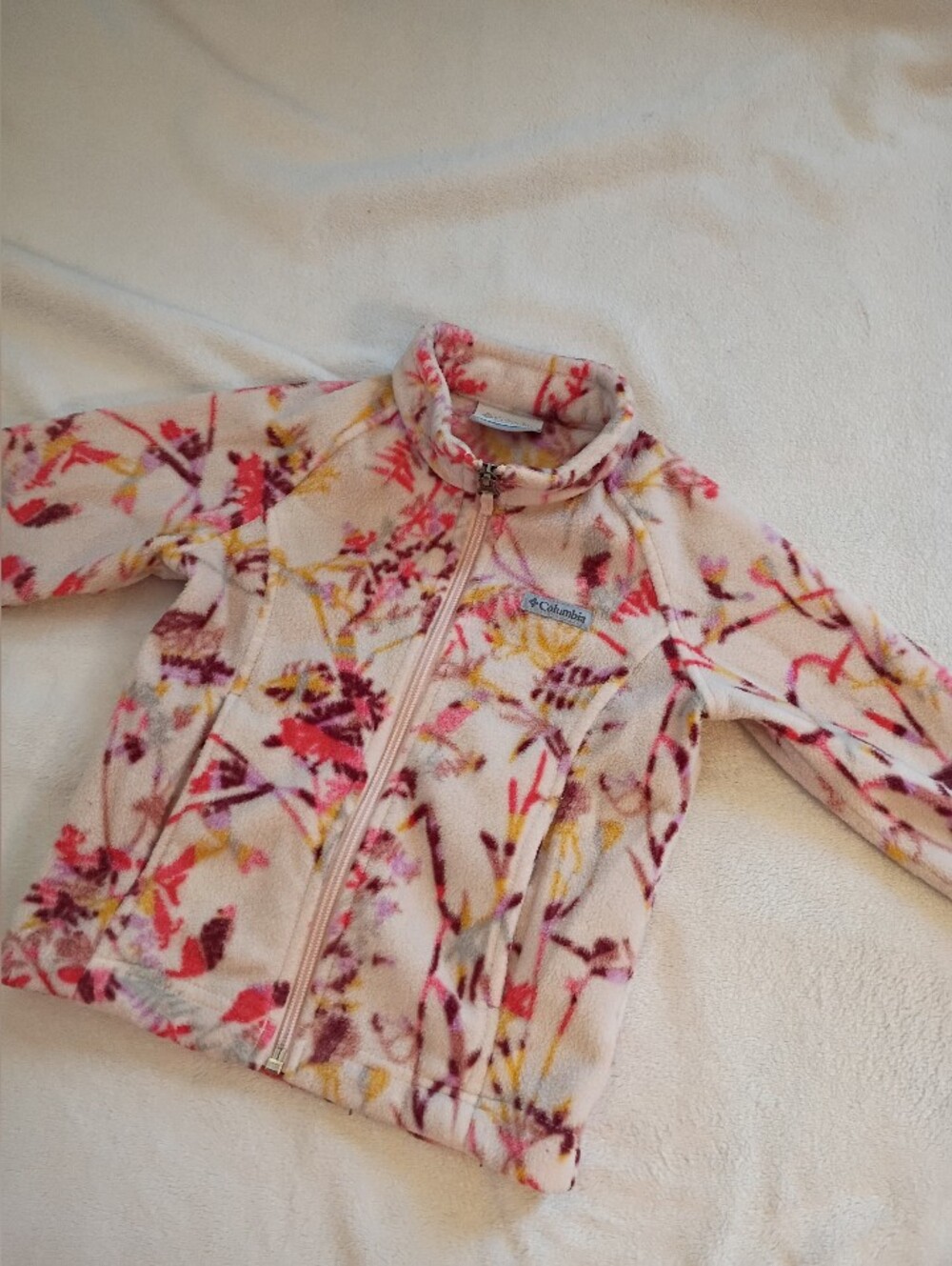 Columbia Kids Pink Floral Fleece Jacket Size 3T